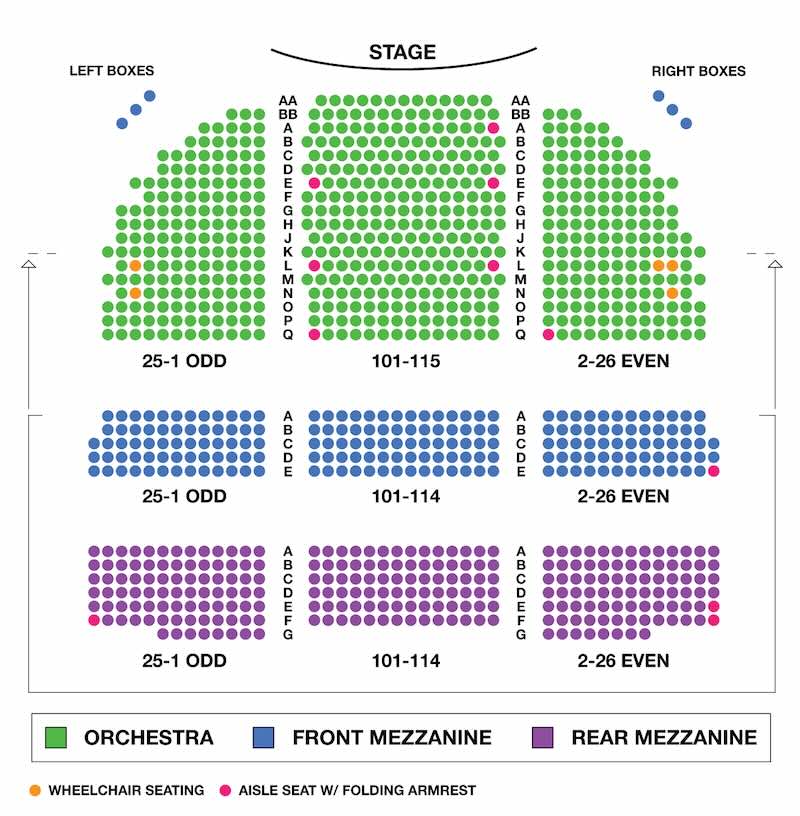 Broadway Theatre Seating Chart