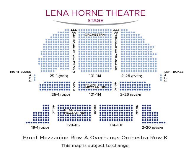 Lena Horne Theatre Seating Chart