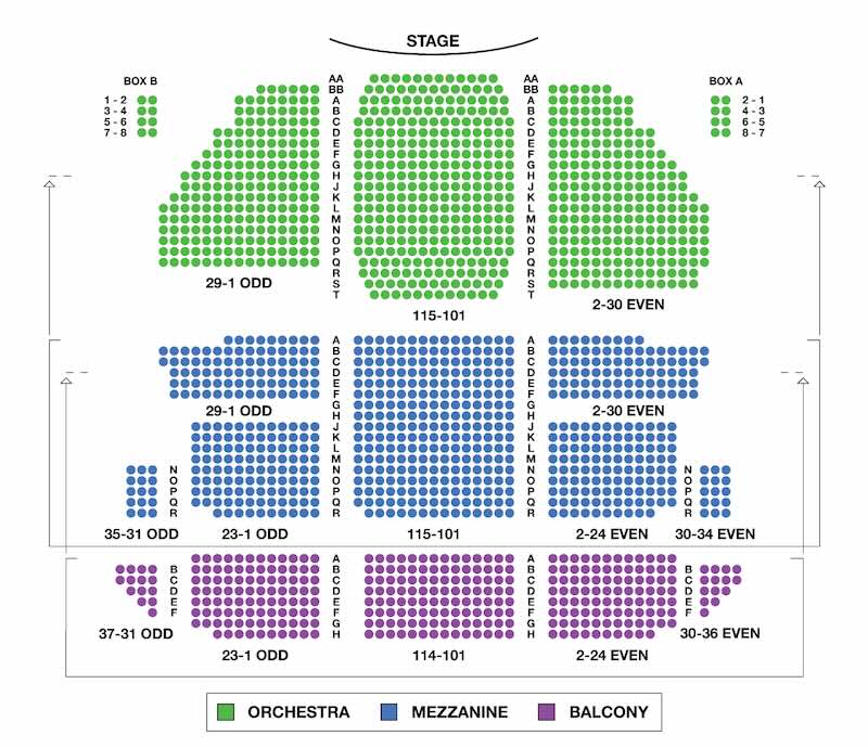 St. James Theatre seating chart