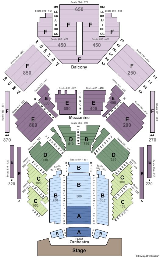 Atwood Concert Hall at Alaska Center for the Performing Arts Seating Chart