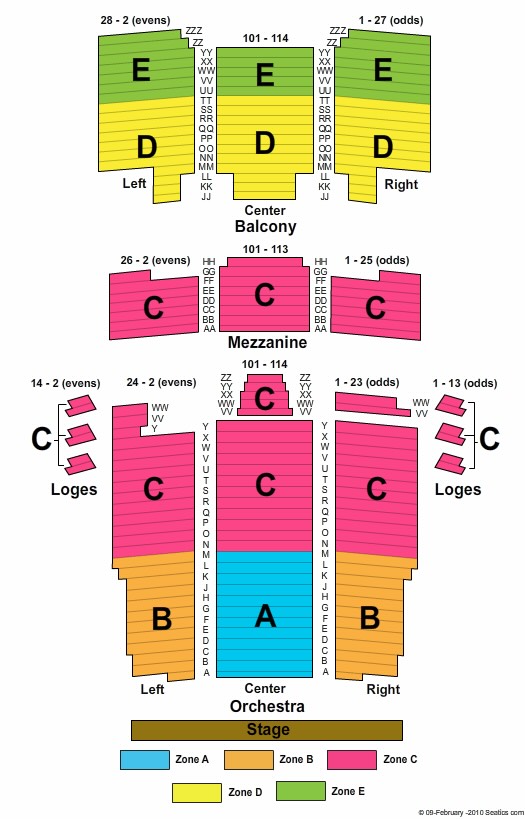 Barbara B. Mann Performing Arts Hall Seating Chart