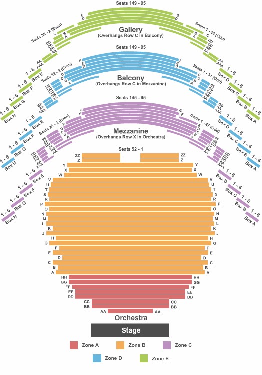 David A. Straz, Jr. Center for the Performing Arts Seating Chart