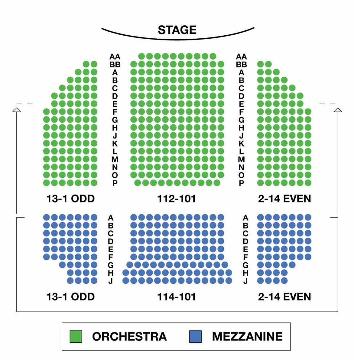 Hayes Theater Seating Chart