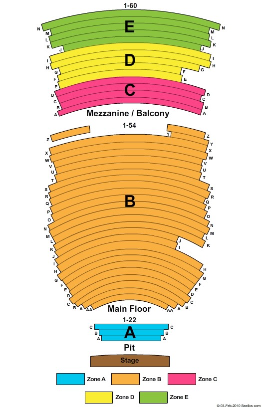 Morrison Center for the Performing Arts Seating Chart