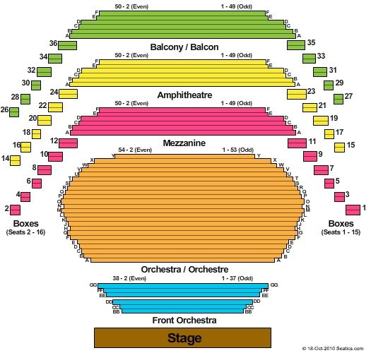 National Arts Centre: Southam Hall Seating Chart