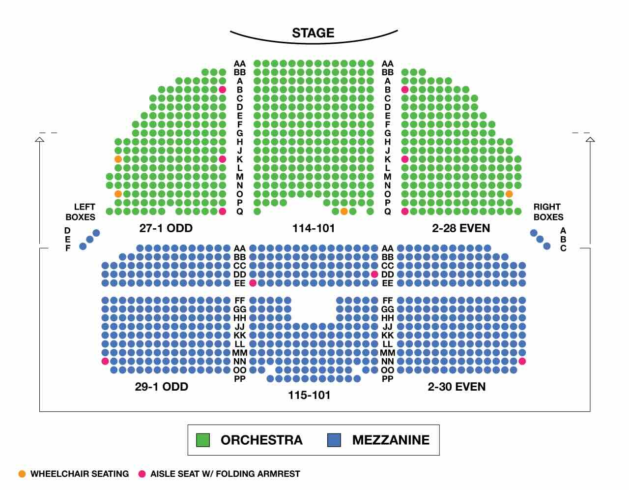 Nederlander Theatre Seating Chart