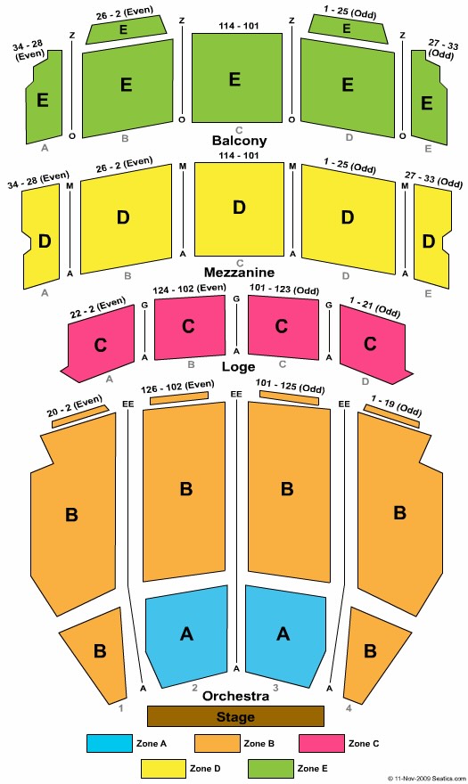 Ohio Theatre Seating Chart