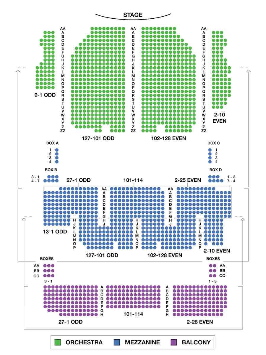 Palace Theatre Seating Chart