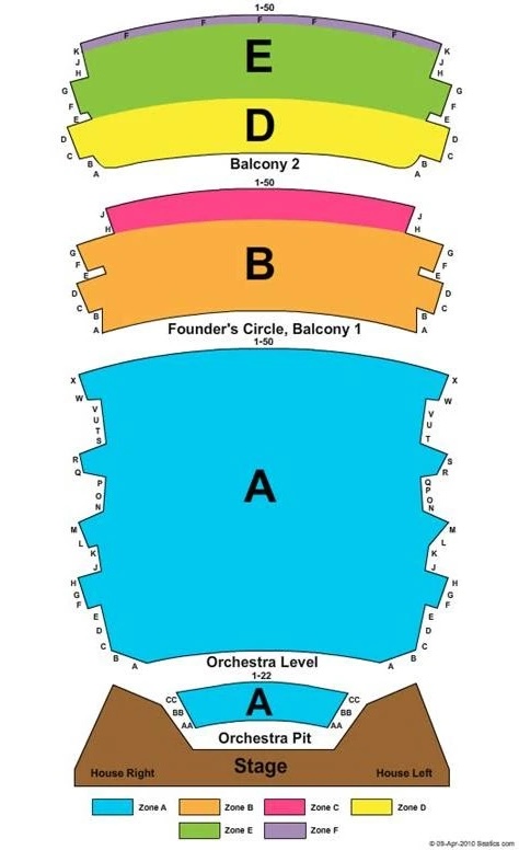 Peace Center Concert Hall Seating Chart