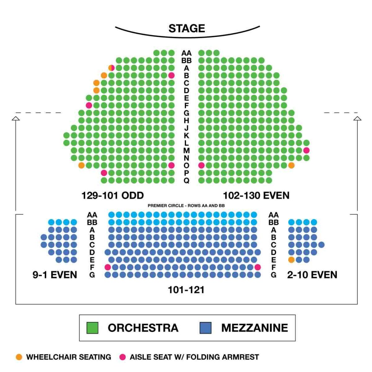 Samuel J. Friedman Theatre Seating Chart