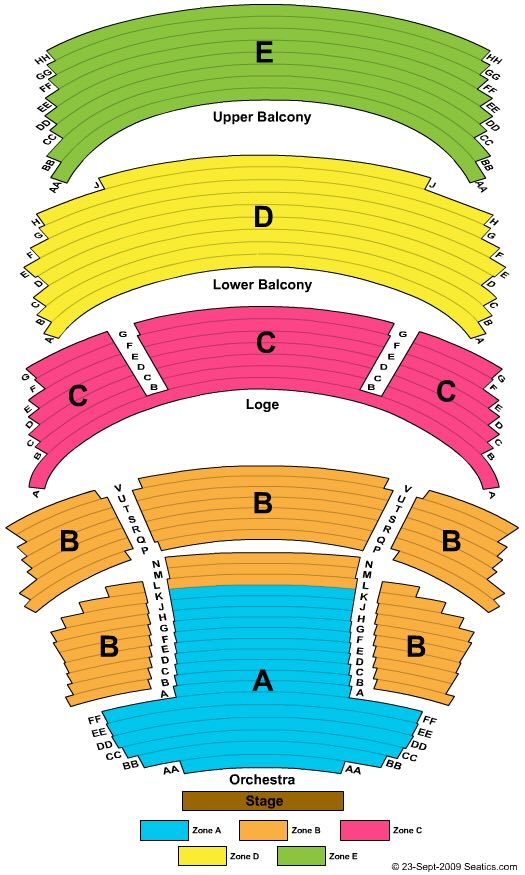 Benjamin & Marian Schuster Performing Arts Center Seating Chart