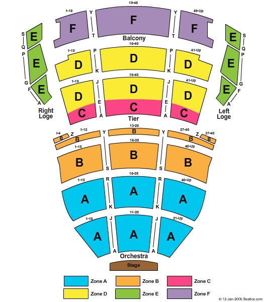 Tennessee Performing Arts Center Seating Chart