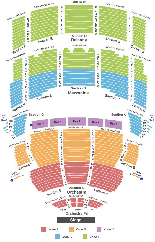 The Bushnell Performing Arts Center Seating Chart