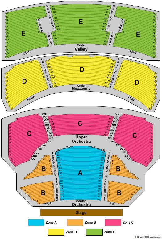 The Hobby Center for the Performing Arts Seating Chart