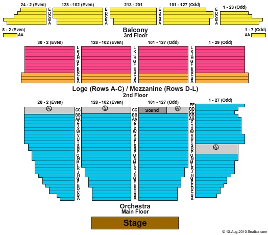 The Orpheum Theatre Seating Chart