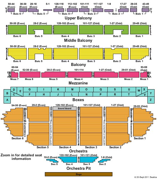 The Fabulous Fox Theatre Seating Chart