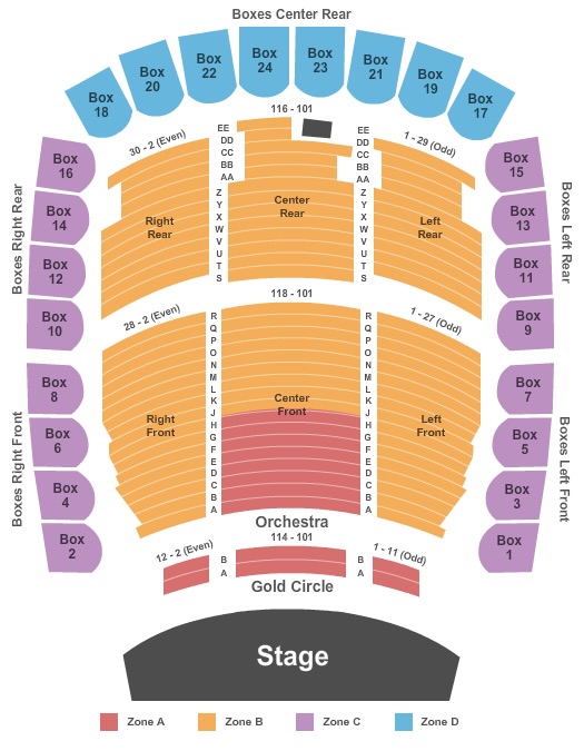 Hayes Hall at Artis-Naples  Seating Chart