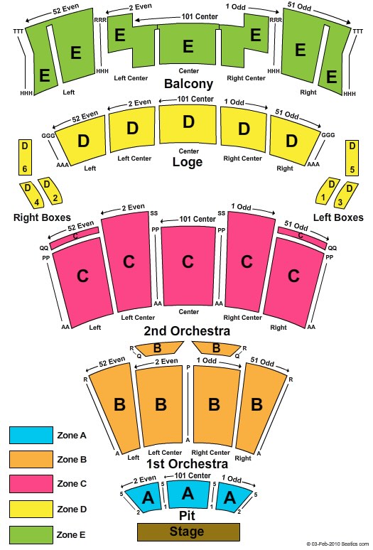 Jacksonville Center for the Performing Arts Seating Chart