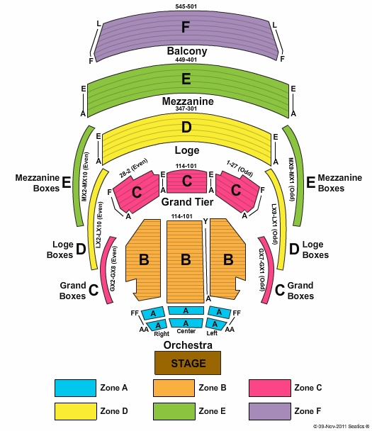 Raymond F. Kravis Center for the Performing Arts Seating Chart