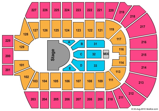 Blue Cross Arena Seating Chart