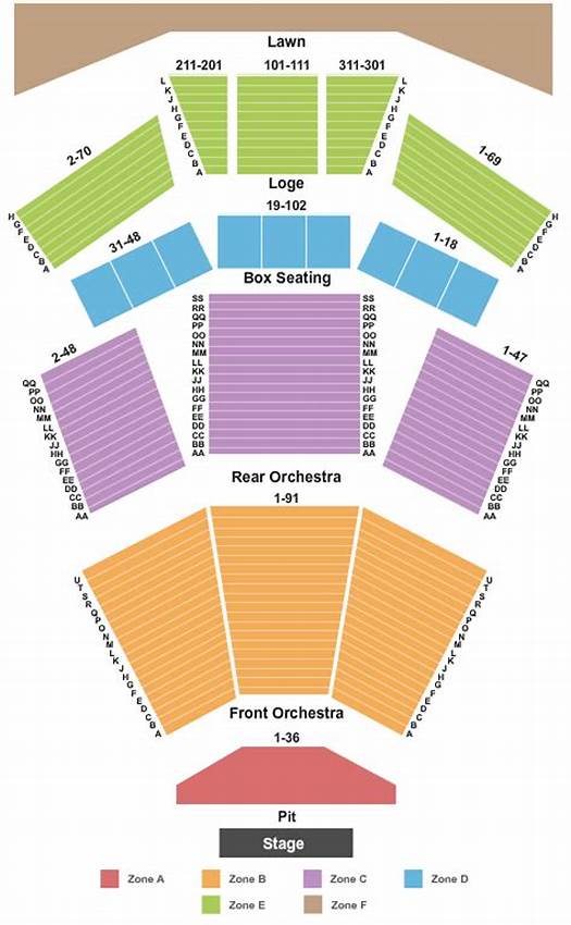 The Filene Center at Wolf Trap National Park for the Performing Arts Seating Chart