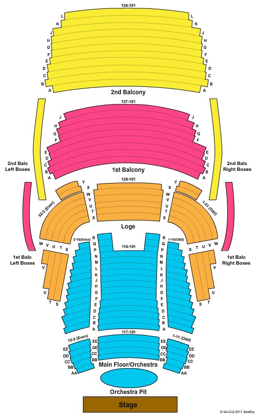 Carson Center Seating Chart